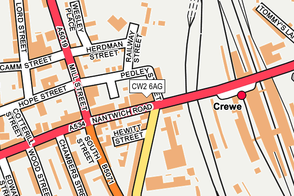 CW2 6AG map - OS OpenMap – Local (Ordnance Survey) CW2 6AG map - OS OpenMap – Local (Ordnance Survey)