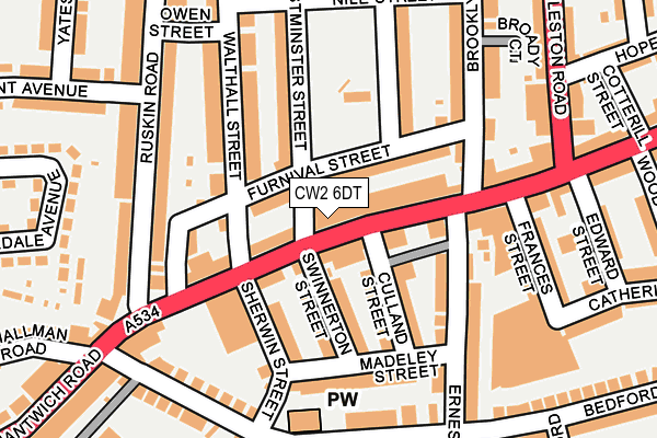 CW2 6DT map - OS OpenMap – Local (Ordnance Survey) CW2 6DT map - OS OpenMap – Local (Ordnance Survey)