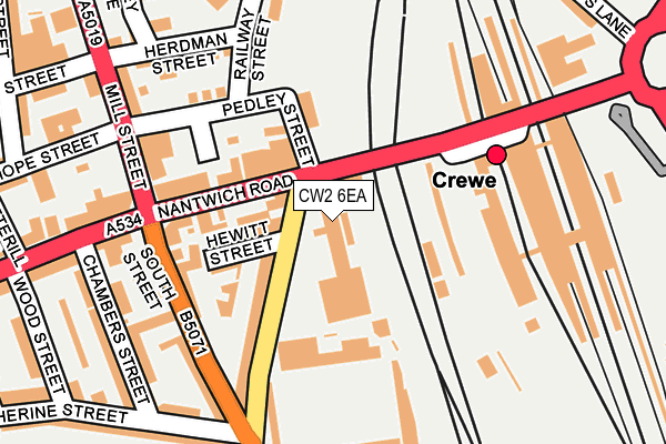 CW2 6EA map - OS OpenMap – Local (Ordnance Survey) CW2 6EA map - OS OpenMap – Local (Ordnance Survey)