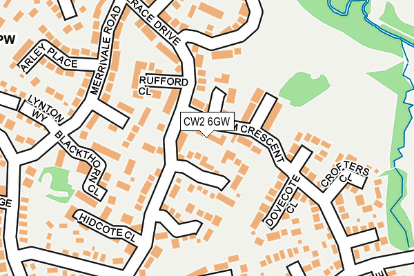 CW2 6GW map - OS OpenMap – Local (Ordnance Survey) CW2 6GW map - OS OpenMap – Local (Ordnance Survey)