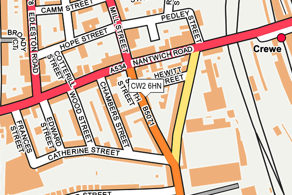 CW2 6HN map - OS OpenMap – Local (Ordnance Survey) CW2 6HN map - OS OpenMap – Local (Ordnance Survey)