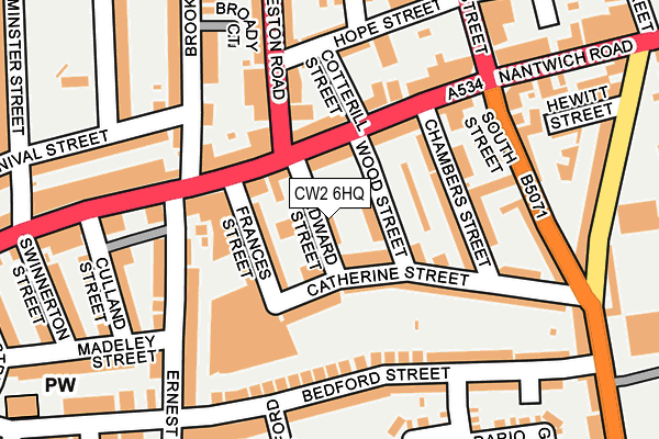 CW2 6HQ map - OS OpenMap – Local (Ordnance Survey) CW2 6HQ map - OS OpenMap – Local (Ordnance Survey)