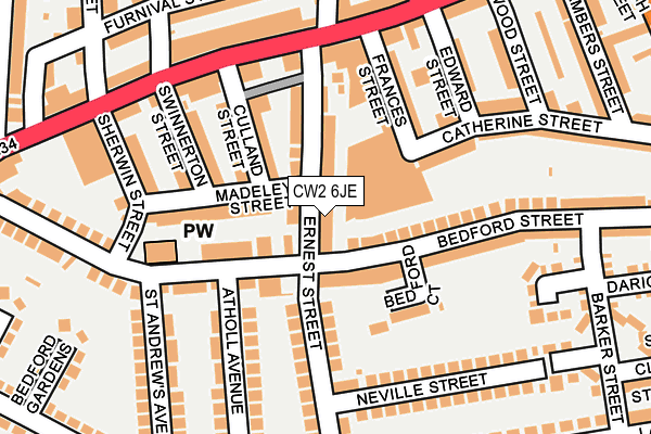 CW2 6JE map - OS OpenMap – Local (Ordnance Survey) CW2 6JE map - OS OpenMap – Local (Ordnance Survey)