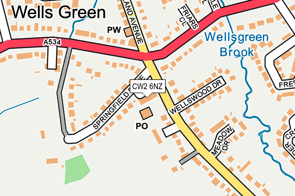 CW2 6NZ map - OS OpenMap – Local (Ordnance Survey) CW2 6NZ map - OS OpenMap – Local (Ordnance Survey)