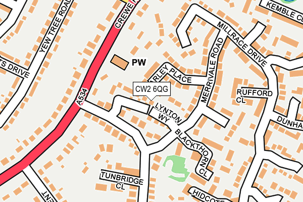 CW2 6QG map - OS OpenMap – Local (Ordnance Survey) CW2 6QG map - OS OpenMap – Local (Ordnance Survey)
