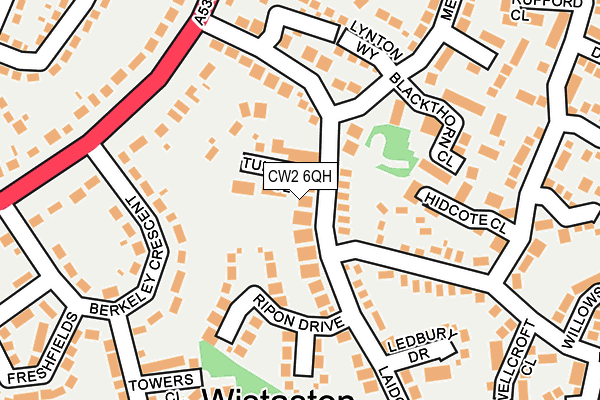 CW2 6QH map - OS OpenMap – Local (Ordnance Survey) CW2 6QH map - OS OpenMap – Local (Ordnance Survey)