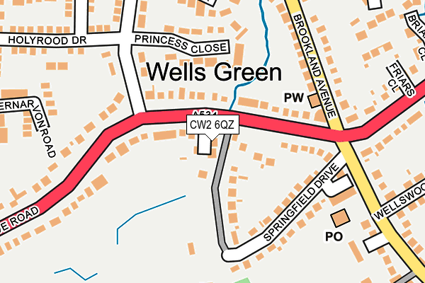 CW2 6QZ map - OS OpenMap – Local (Ordnance Survey)
