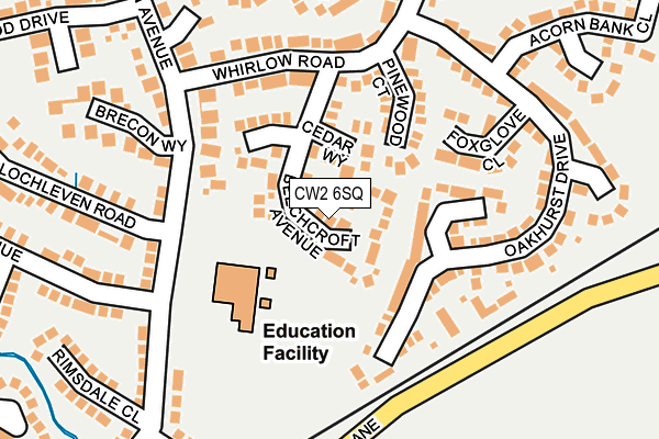 CW2 6SQ map - OS OpenMap – Local (Ordnance Survey)