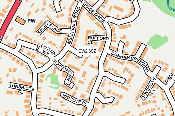 CW2 6SZ map - OS OpenMap – Local (Ordnance Survey) CW2 6SZ map - OS OpenMap – Local (Ordnance Survey)
