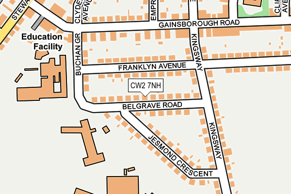 CW2 7NH map - OS OpenMap – Local (Ordnance Survey) CW2 7NH map - OS OpenMap – Local (Ordnance Survey)