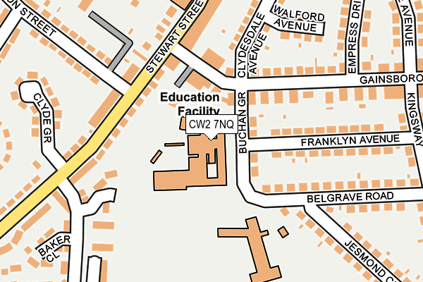 CW2 7NQ map - OS OpenMap – Local (Ordnance Survey) CW2 7NQ map - OS OpenMap – Local (Ordnance Survey)