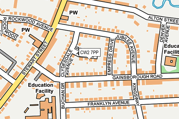 CW2 7PP map - OS OpenMap – Local (Ordnance Survey) CW2 7PP map - OS OpenMap – Local (Ordnance Survey)