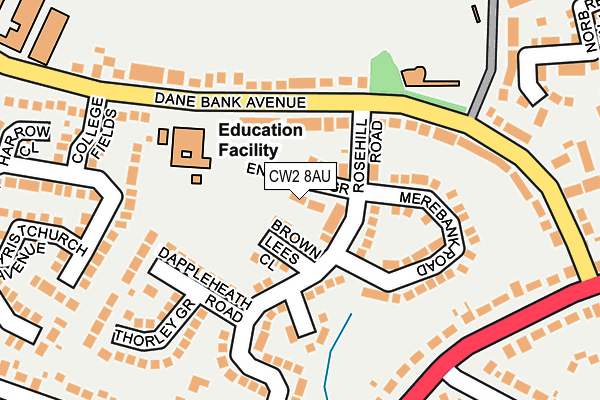 CW2 8AU map - OS OpenMap – Local (Ordnance Survey) CW2 8AU map - OS OpenMap – Local (Ordnance Survey)