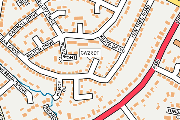 CW2 8DT map - OS OpenMap – Local (Ordnance Survey) CW2 8DT map - OS OpenMap – Local (Ordnance Survey)
