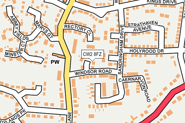 CW2 8FZ map - OS OpenMap – Local (Ordnance Survey) CW2 8FZ map - OS OpenMap – Local (Ordnance Survey)