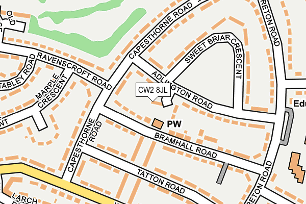 CW2 8JL map - OS OpenMap – Local (Ordnance Survey) CW2 8JL map - OS OpenMap – Local (Ordnance Survey)