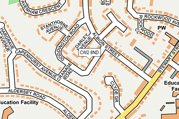 CW2 8ND map - OS OpenMap – Local (Ordnance Survey) CW2 8ND map - OS OpenMap – Local (Ordnance Survey)