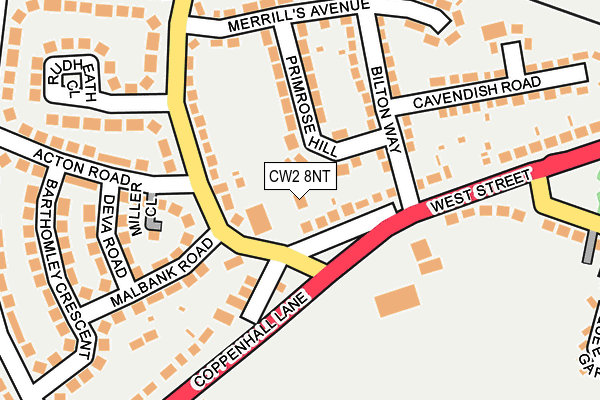 CW2 8NT map - OS OpenMap – Local (Ordnance Survey) CW2 8NT map - OS OpenMap – Local (Ordnance Survey)