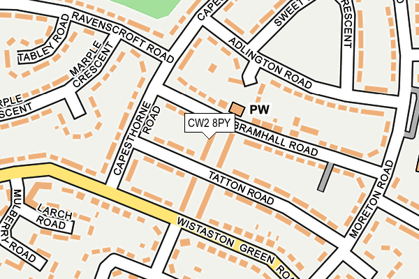 CW2 8PY map - OS OpenMap – Local (Ordnance Survey) CW2 8PY map - OS OpenMap – Local (Ordnance Survey)