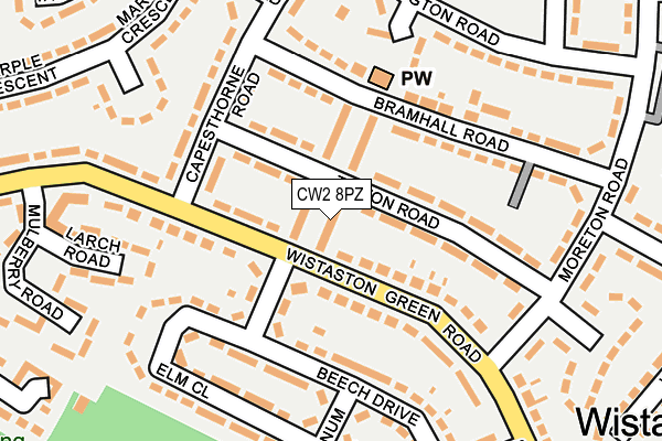 CW2 8PZ map - OS OpenMap – Local (Ordnance Survey) CW2 8PZ map - OS OpenMap – Local (Ordnance Survey)