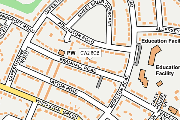 CW2 8QB map - OS OpenMap – Local (Ordnance Survey) CW2 8QB map - OS OpenMap – Local (Ordnance Survey)