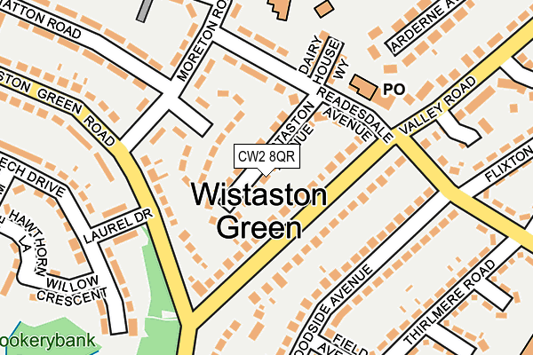 CW2 8QR map - OS OpenMap – Local (Ordnance Survey) CW2 8QR map - OS OpenMap – Local (Ordnance Survey)