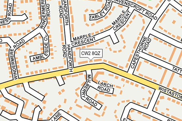CW2 8QZ map - OS OpenMap – Local (Ordnance Survey) CW2 8QZ map - OS OpenMap – Local (Ordnance Survey)