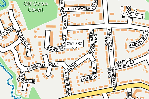 CW2 8RZ map - OS OpenMap – Local (Ordnance Survey) CW2 8RZ map - OS OpenMap – Local (Ordnance Survey)