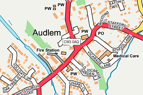CW3 0AQ map - OS OpenMap – Local (Ordnance Survey) CW3 0AQ map - OS OpenMap – Local (Ordnance Survey)