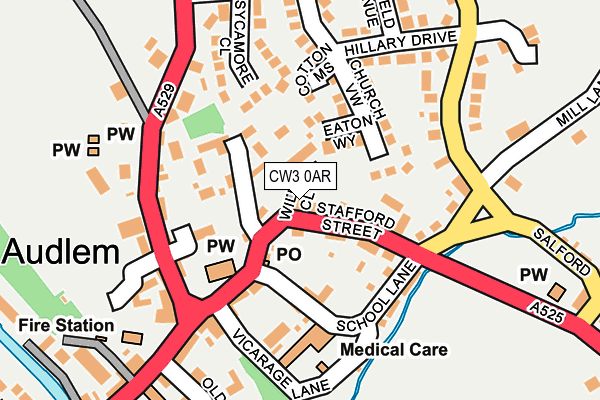 CW3 0AR map - OS OpenMap – Local (Ordnance Survey) CW3 0AR map - OS OpenMap – Local (Ordnance Survey)
