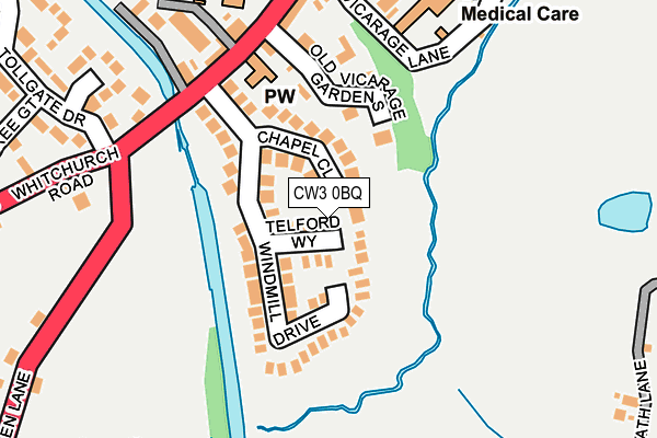 CW3 0BQ map - OS OpenMap – Local (Ordnance Survey) CW3 0BQ map - OS OpenMap – Local (Ordnance Survey)