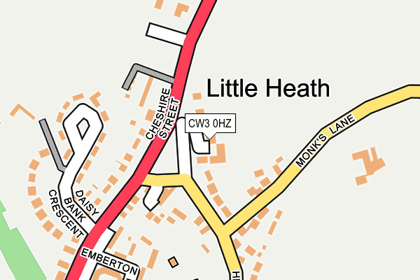 CW3 0HZ map - OS OpenMap – Local (Ordnance Survey) CW3 0HZ map - OS OpenMap – Local (Ordnance Survey)