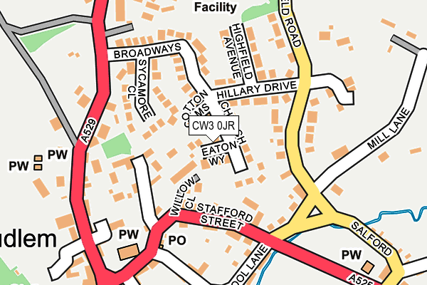 CW3 0JR map - OS OpenMap – Local (Ordnance Survey) CW3 0JR map - OS OpenMap – Local (Ordnance Survey)
