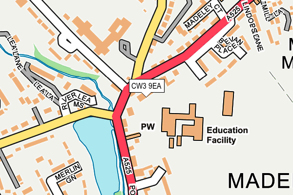 CW3 9EA map - OS OpenMap – Local (Ordnance Survey) CW3 9EA map - OS OpenMap – Local (Ordnance Survey)