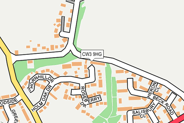 CW3 9HG map - OS OpenMap – Local (Ordnance Survey) CW3 9HG map - OS OpenMap – Local (Ordnance Survey)