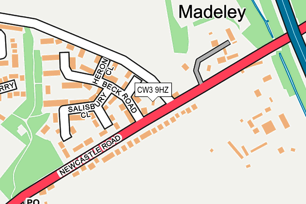CW3 9HZ map - OS OpenMap – Local (Ordnance Survey) CW3 9HZ map - OS OpenMap – Local (Ordnance Survey)