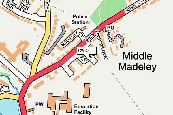 CW3 9JL map - OS OpenMap – Local (Ordnance Survey) CW3 9JL map - OS OpenMap – Local (Ordnance Survey)