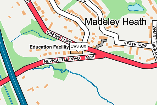 CW3 9JX map - OS OpenMap – Local (Ordnance Survey) CW3 9JX map - OS OpenMap – Local (Ordnance Survey)