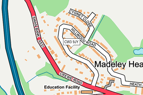 CW3 9JY map - OS OpenMap – Local (Ordnance Survey)