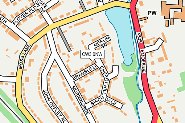 CW3 9NW map - OS OpenMap – Local (Ordnance Survey) CW3 9NW map - OS OpenMap – Local (Ordnance Survey)