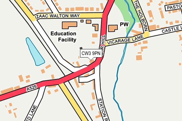 CW3 9PN map - OS OpenMap – Local (Ordnance Survey) CW3 9PN map - OS OpenMap – Local (Ordnance Survey)
