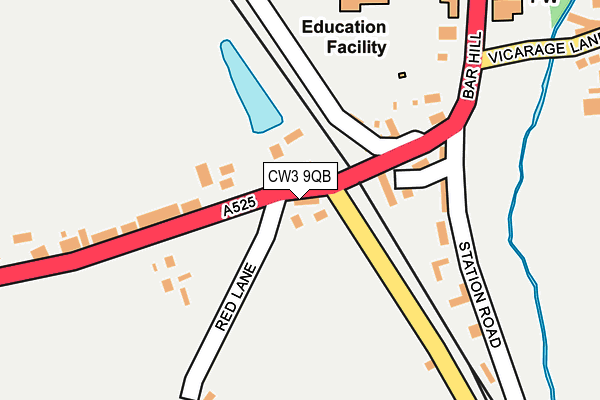 CW3 9QB map - OS OpenMap – Local (Ordnance Survey) CW3 9QB map - OS OpenMap – Local (Ordnance Survey)