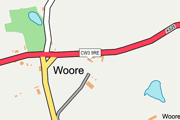 CW3 9RE map - OS OpenMap – Local (Ordnance Survey) CW3 9RE map - OS OpenMap – Local (Ordnance Survey)
