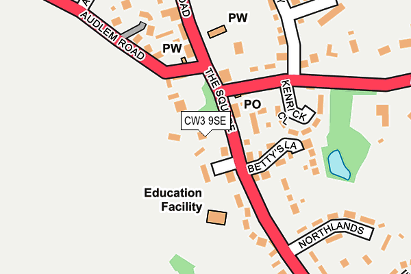 CW3 9SE map - OS OpenMap – Local (Ordnance Survey) CW3 9SE map - OS OpenMap – Local (Ordnance Survey)