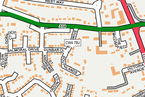 CW4 7BJ map - OS OpenMap – Local (Ordnance Survey) CW4 7BJ map - OS OpenMap – Local (Ordnance Survey)