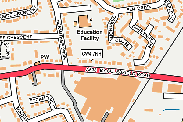 CW4 7NH map - OS OpenMap – Local (Ordnance Survey) CW4 7NH map - OS OpenMap – Local (Ordnance Survey)