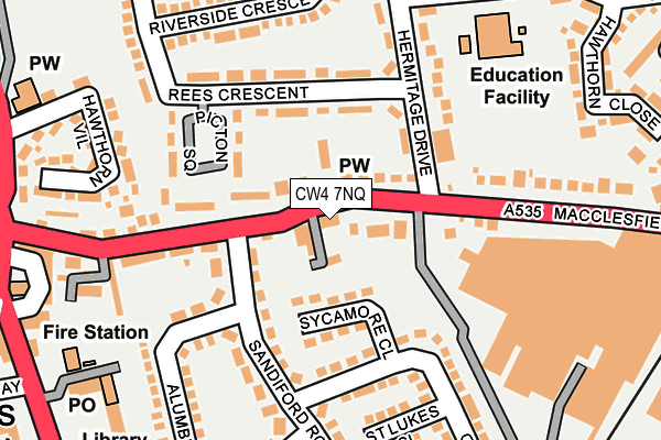 CW4 7NQ map - OS OpenMap – Local (Ordnance Survey) CW4 7NQ map - OS OpenMap – Local (Ordnance Survey)