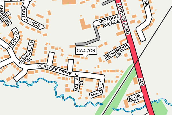 CW4 7QR map - OS OpenMap – Local (Ordnance Survey) CW4 7QR map - OS OpenMap – Local (Ordnance Survey)