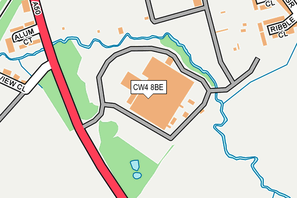 CW4 8BE map - OS OpenMap – Local (Ordnance Survey) CW4 8BE map - OS OpenMap – Local (Ordnance Survey)