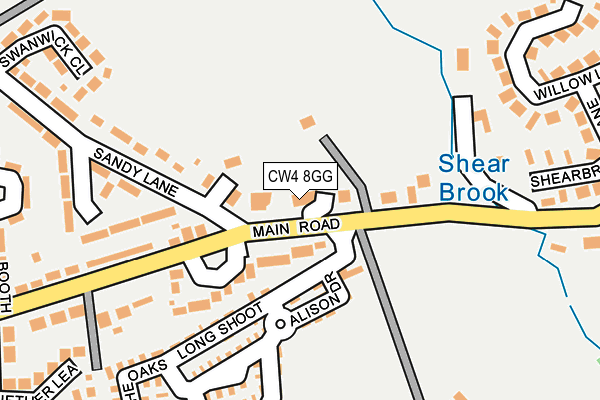 CW4 8GG map - OS OpenMap – Local (Ordnance Survey) CW4 8GG map - OS OpenMap – Local (Ordnance Survey)